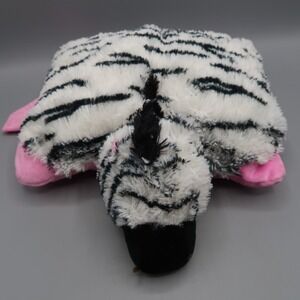 Pillow Pet Zebra Mini Plush Pee-Wee 2010 Travel Black White Pink Retired